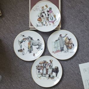 4 vintage 1984 NORMAN ROCKWELL collectors plates